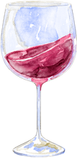 Wine Glass Watercolor Illustration